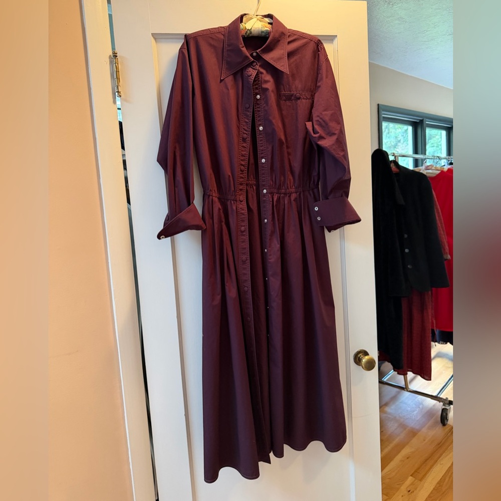 Tory Burch Deep Purple Long Sleeve Dress